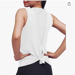 White stretchy multi wear exercise workout top